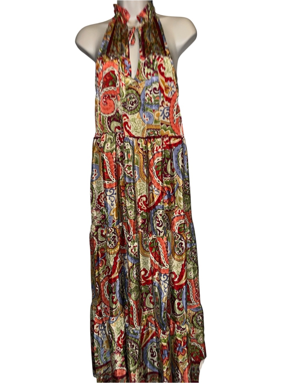 Bohemian Paisley Halter Maxi Dress in Multi - Picture 2 of 7